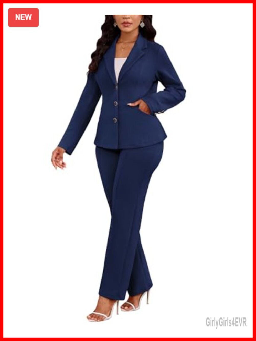 Women's 2 Piece Suit Set Long Sleeve Blazer & Dress Pants Business Casual
